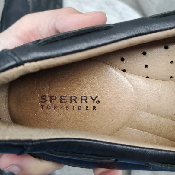 Sperry Shoes Mens Size 10.5 Black Leather Hampden Slip On Moccasin main image 7